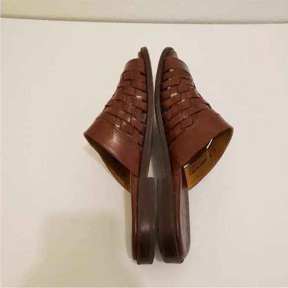 Bally Brown Woven Leather Slide Sandals Men Size 8 Brown - Picture 4 of 9